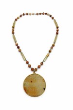 Carved Agate Stone Necklace Vintage Aztec May...