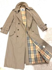 BURBERRYS Trench Coat Beige Double Breasted Nova Check Vintage XS Women