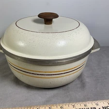 Vintage REGAL WARE 11" Steamer Pot Dutch Oven Roaster with lid striped