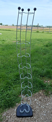 Vintage Retro Atlantic Wave CD Stand Storage Rack Metal & Wood 51" Tall