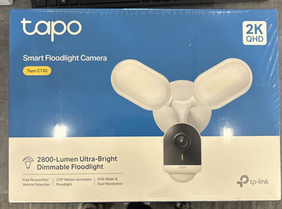 TP-Link Tapo C720 2K Floodlight Camera Outdoor Surveillance Wired, NEW/SEALED!!!