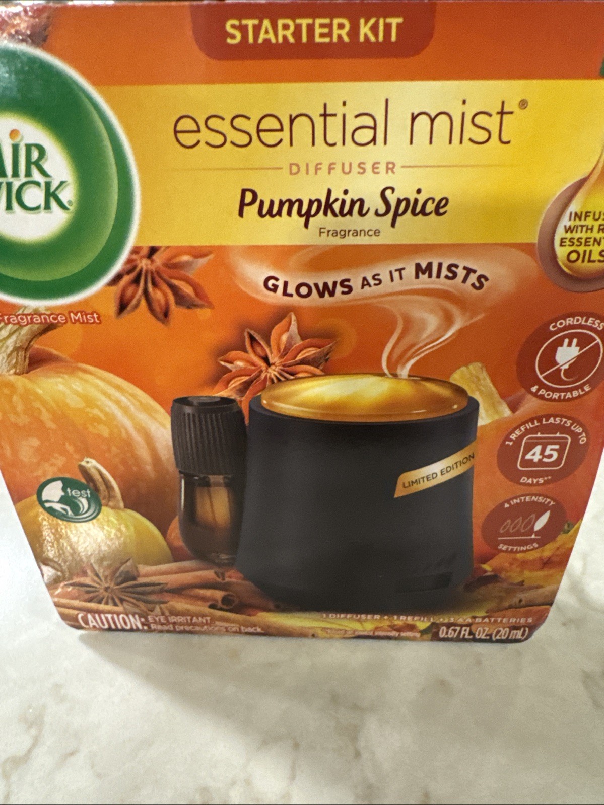 🔥Air Wick Essential Mist Diffuser Pumpkin Spice Starter Kit Essential Oils