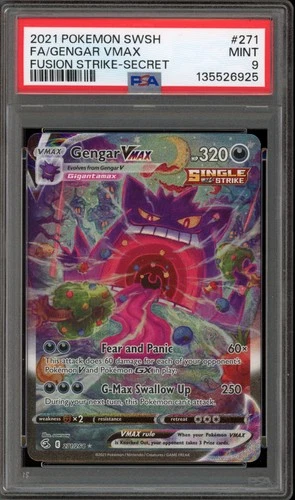 Pokemon Gengar VMAX Fusion Strike Secret Rare Full Alt Art #271 PSA 9 Mint