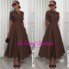 ZARA WOMAN NWT FW25 BROWN ZW COLLECTION POPLIN DRESS ALL SIZES 2640/259/700