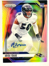 2024 Panini Prizm Adisa Isaac AUTO RC SILVER Prizm Ravens Rookie!