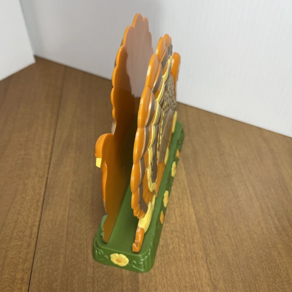 Servilletero Pavo Porta Letras Vintage Verde Marrón Plástico MCM Retro Acción de Gracias Foto 4 de 4