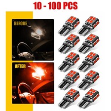 Auxito 10-100pcs Red T10 Smd Led Interior Light Bulbs W5w 2825 192 168 194 Lamps