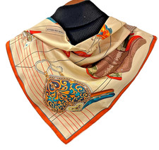 26"X26"Saddle Print Pure Mulberry Twill Silk14momme Double-sided Scarf65x65cm614