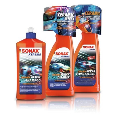 SONAX XTREME CERAMIC ACTIVE SHAMPOO+QUICK DETAILER+SPRAY VERSIEGELUNG 939