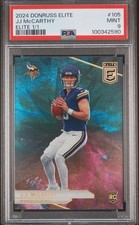 2024 Panini Donruss Elite J.J. McCarthy #105 1/1 Nebula PSA 9 Vikings RC