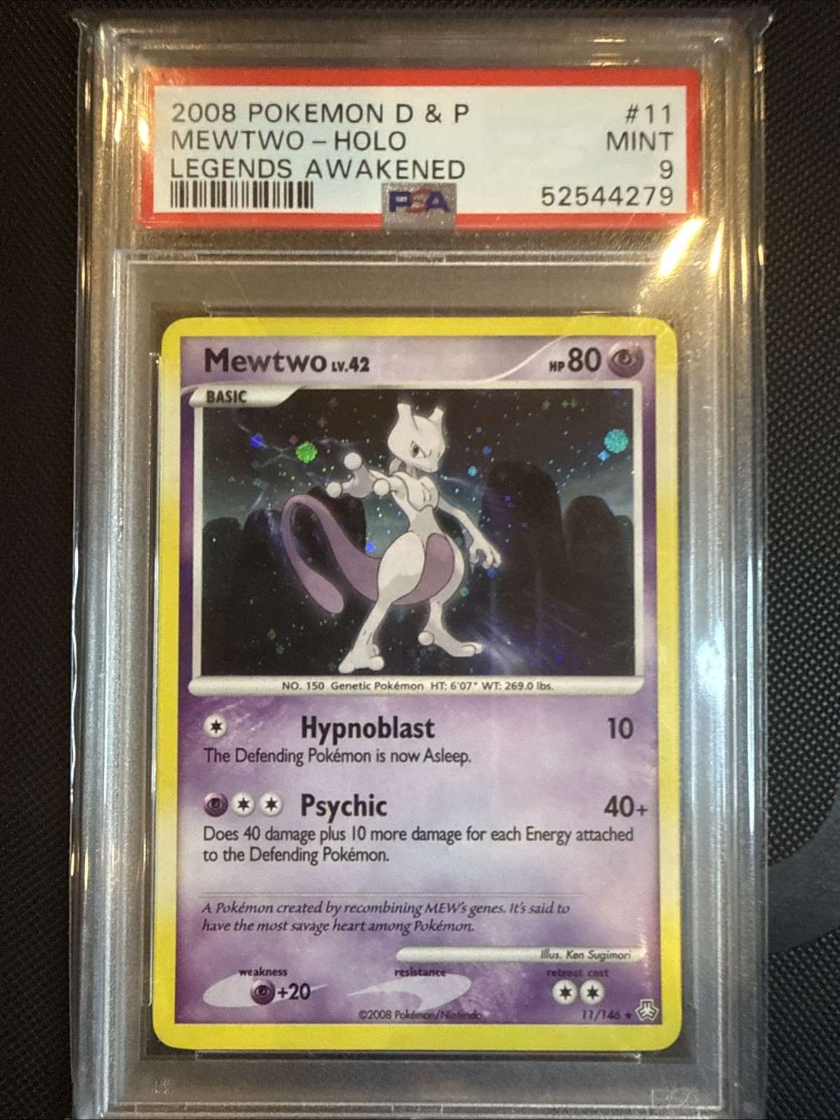 2008 Pokemon D&P Legends Awakened Mewtwo Holo 11/146 PSA 9 Mint