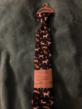 WEMBLEY BOY  S TIE-CHRISTMAS DOGS-CLIPON- NAVY - WASHABLE - NEW WITH TAG