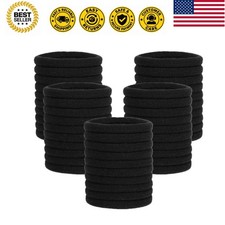 100 Pcs Elastic Hair Ties, Thick Seamless Hair Bands No Damage Soft Ponytail ...