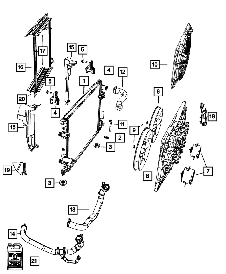 Radiador de refrigeración original del motor Mopar 68050126AB Foto 4 de 4