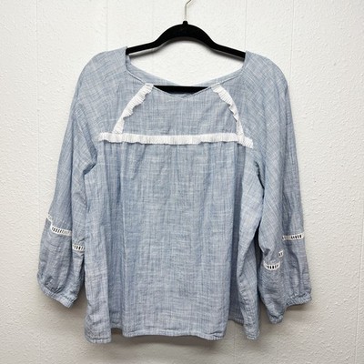 Fringe Womens Top 1X Boho Fairy Relaxed Comfort Lightweight Cottagecore Western