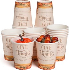 Thanksgiving Disposable Paper Cups 30 PCS 9 OZ Fall Party Supplies for Adul