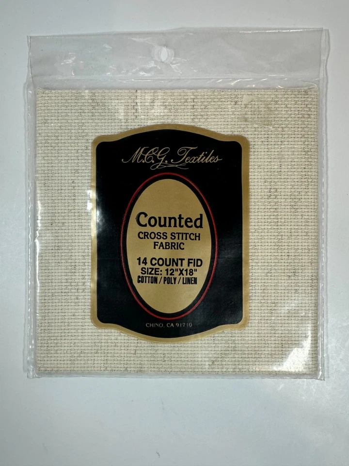 Counted Cross Stitch Fabric AIDA Cloth Ivory & Lt. Beige 14 ct 12"x18" 2-pieces - Image 4 of 4