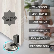 VIGOR Mechanical Floor Door Stopper Push-Lock Adjustable No-Drill Door Holder