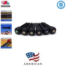 Slotted Pure Ebony Bridge Pins with Abalone D...