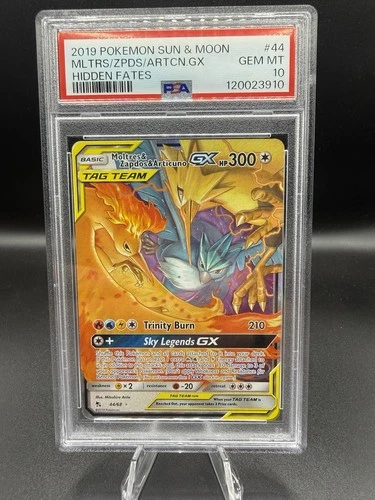 The Pokémon Company Moltres & Zapdos & Articuno GX Holo ENG PSA 10 44/68