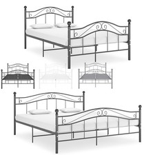 Vintage Bettrahmen Metall Bett Bettgestell Einzelbett Doppelbett mit Lattenrost