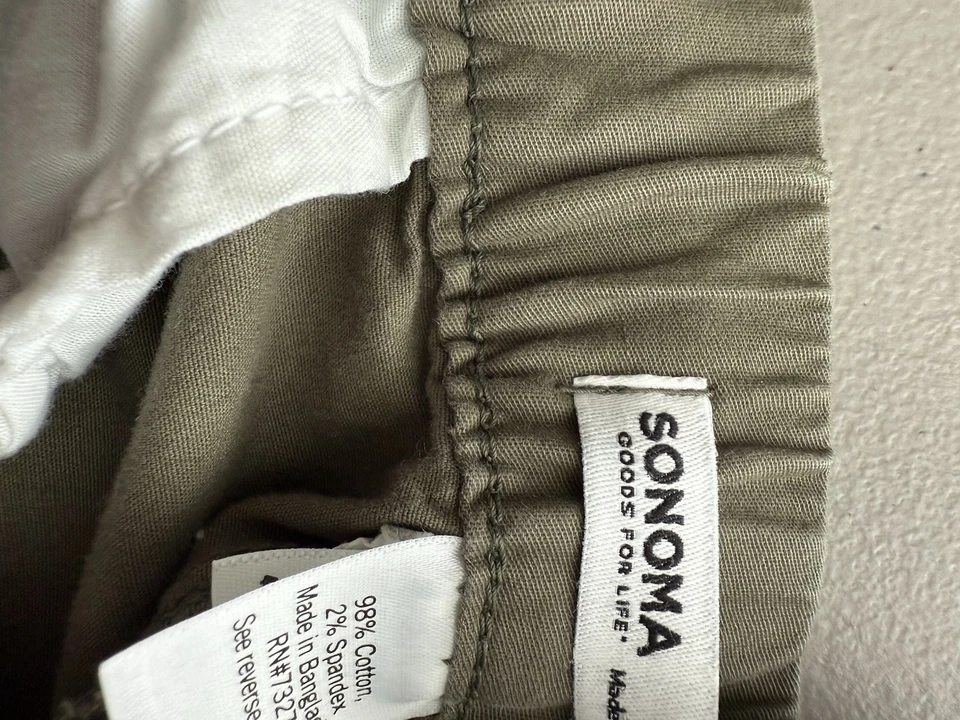 Pantalones Cortos Sonoma Para Hombre 33 Verde Frente Plano Cordón Informal Senderismo Aire Libre Foto 3 de 4