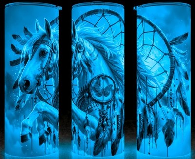 Glow in the Dark Native American Dream Catcher Horse Cup Mug Tumbler 20oz