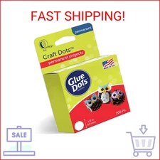 Glue Dots, Craft Dots, Double-Sided, 1/2", .5 Inch, 200 Dots, DIY Craft Glue Tap
