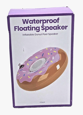 Confetti Donut Inflatable Floating Waterproof Bluetooth Pool Speaker New In Box