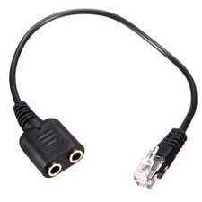 Headset Dual 3.5MM To RJ9 Connector Conversion Cable Crystal Headset Converter