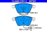 Bremsbelagsatz Scheibenbremse Ate 13.0460-7201.2 FüR Audi A4 B6 B7 Seat A6 Exeo