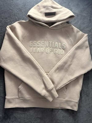 Essentials Fear of God Hoodie Sweatshirt Cream Oatmeal Men's Size Xs