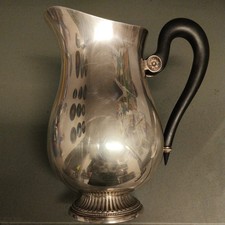 VINTAGE Christofle Malmaison Silver Water Pitcher Jug Ebony Handle France
