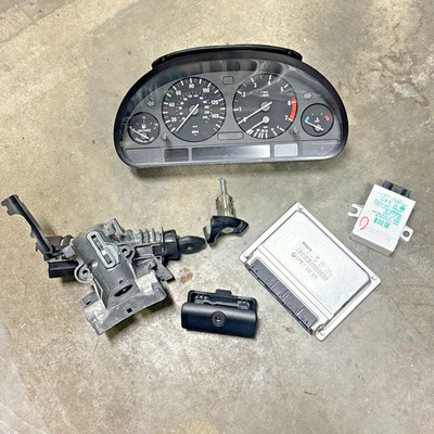 01-03 BMW X5 4.6 E53 M62 DME ECU EWS Key Cluster Ignition Door Glove Lock Set