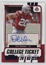 2021 Contenders Draft Picks College Game Ticket Purple Pete Werner Auto 00jz