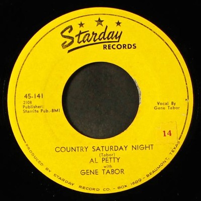 AL PETTY W/ GENE TABOR 7'' Single 45 RPM VG STARDAY Country Vinyl