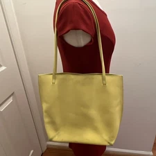 Vintage FURLA Yellow Bag Leather Shoulder Purse Made in Italy