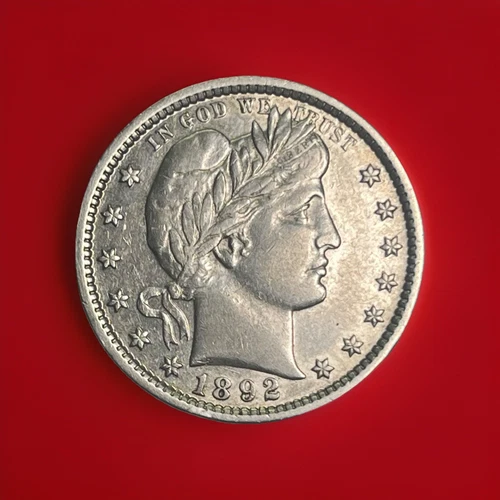1892 Barber Quarter - AU/UNC