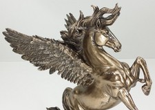 11" Pegasus  Rearing Horse Greek Mythology Statue Sculpture Bronze Finish