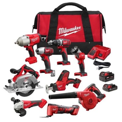 Milwaukee M18 18-Volt Cordless Combo Kit 9-Tool w/ 2 Batteries & Charger