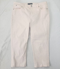 Talbots Women's Flawless Five Pocket Petites Denim CROP Pants Blush Size 8 P 8P