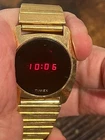 Vintage 1970's Timex Red Led Men's Quartz Watch 32mm Working Collectible