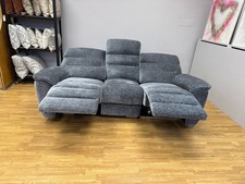 Halo Thaw 3 seater electric reclining sofa in steel grey chenille RRP £1912
