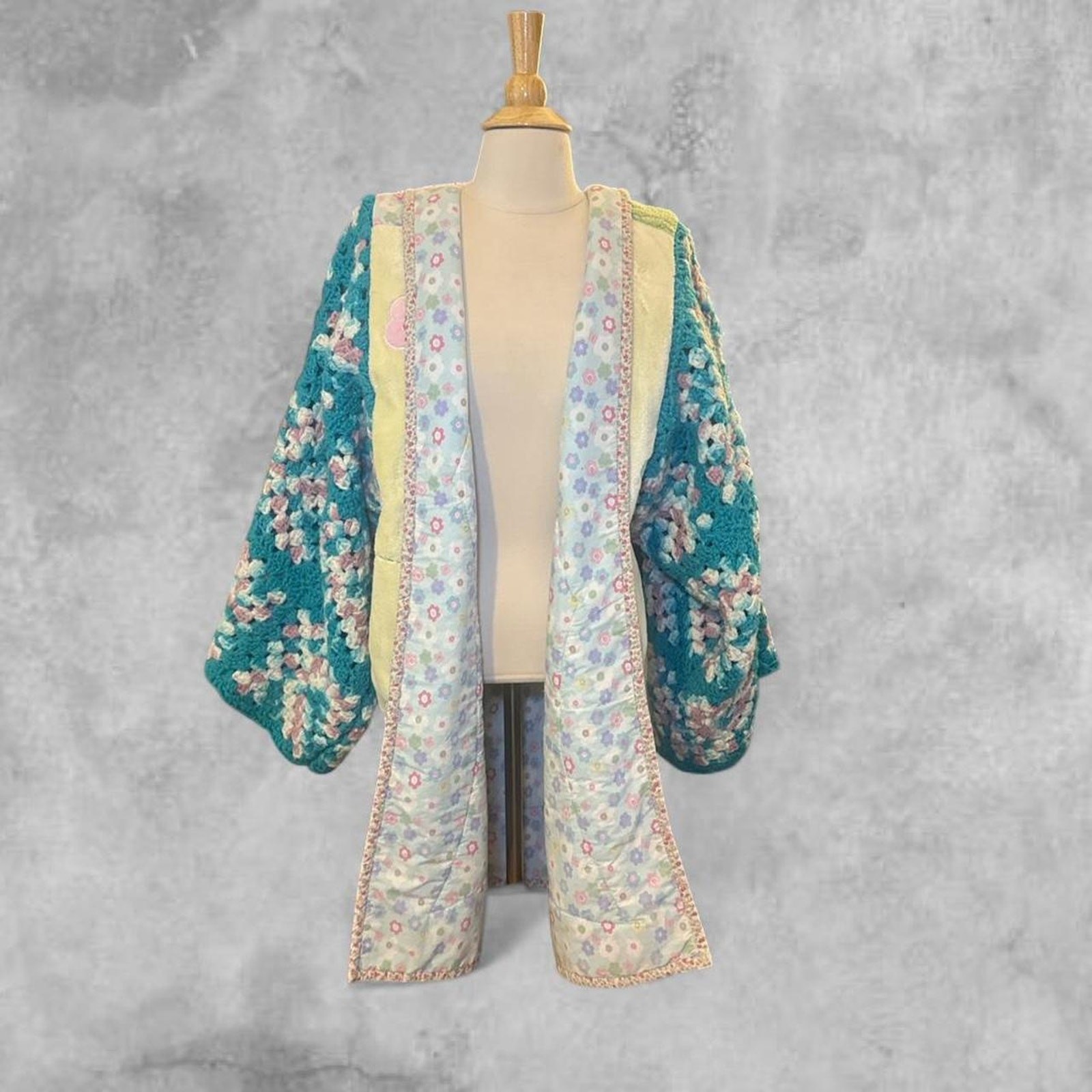 Handmade upcycled patchwork jacket boho jacket fu… - image 3