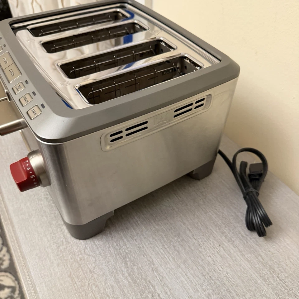 Wolf Gourmet Toaster 4-Slice Stainless Steel WGTR104S Red Knob Oven TESTED 🇺🇸 - Image 3 of 4