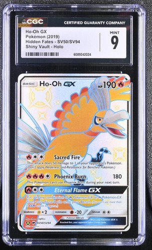 🔥🕊️ CGC 9 | Ho-Oh GX SV50/SV94 Shiny Vault | Hidden Fates 2019