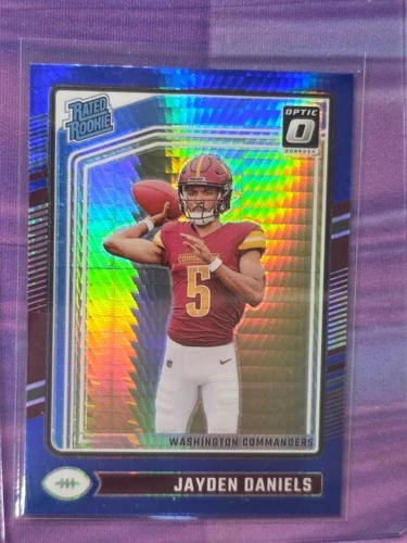 2024 Optic - Rated Rookie Jayden Daniels #248 Blue Hyper Prizm (RC)