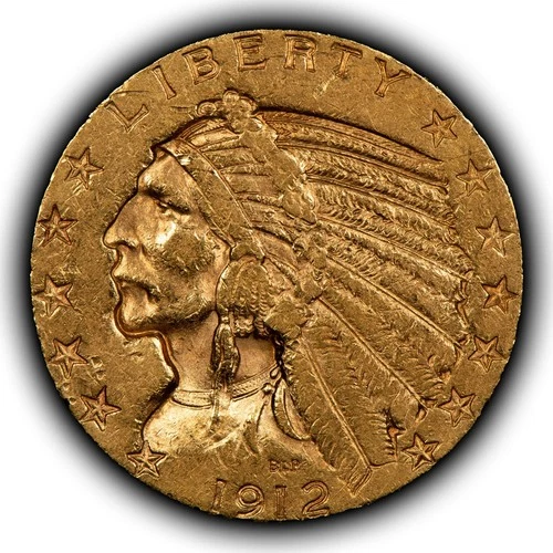 1912-S G$5 Indian Head Gold Half Eagle - Luster - AU - SKU-G5397