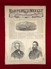 CIVIL WAR ERA 1865 HARPER'S WEEKLY NEWSPAPER / US IRONCLAD MONITOR "DICTATOR"