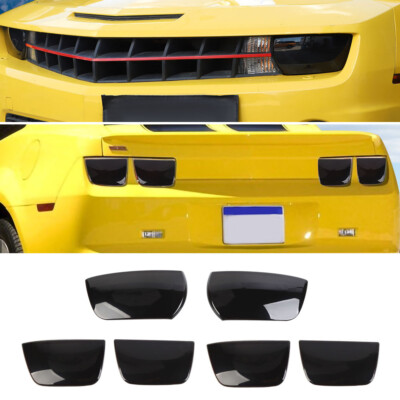 Smoked Black Headlight Taillight Lamp Cover Trim Kit For Chevy Camaro 2010-2013